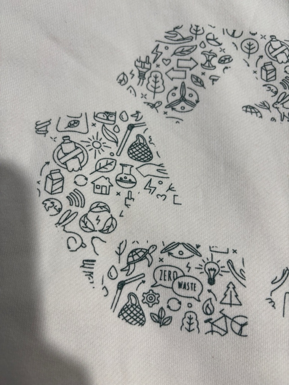 Pact Sweatshirt Womens S Cream Recycle Graphic Gorpcore Pullover Shirt Organic - Picture 4 of 4